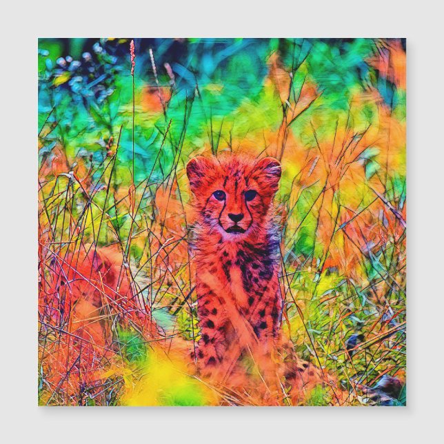 AnimalColor_Cheetah_07 Magnetkarte (Vorderseite)