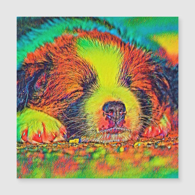 AnimalColor_Dog_017 Magnetkarte (Vorderseite)