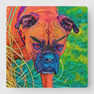 AnimalColor_Dog_027 Quadratische Wanduhr