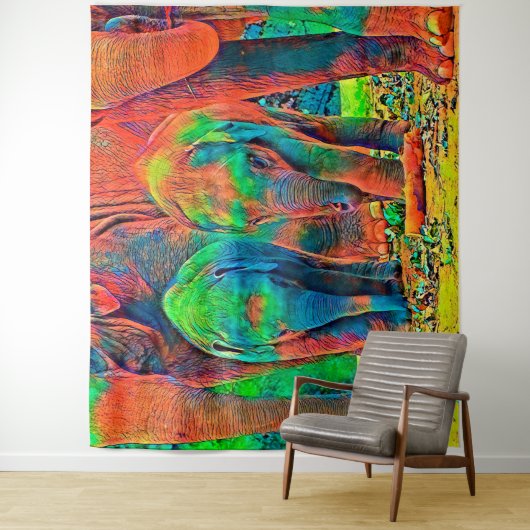 AnimalColor_Elephant_001 Wandteppich (Beispiel)