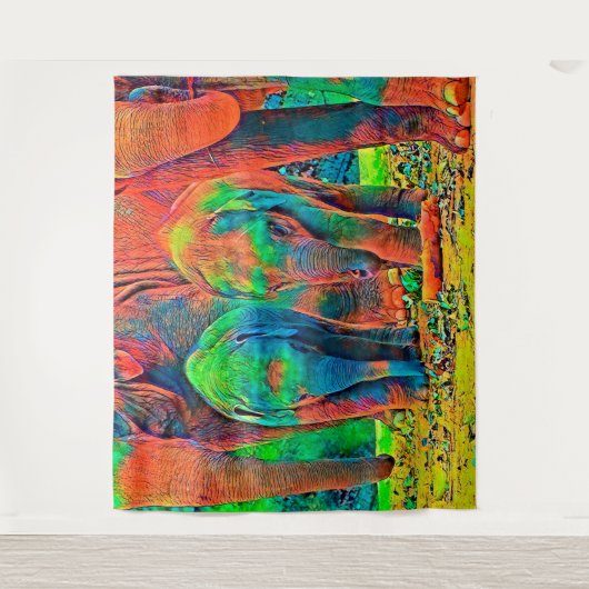 AnimalColor_Elephant_001 Wandteppich (Vorderseite)