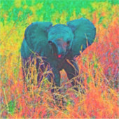 AnimalColor_Elephant_002 Aufkleber (Vorderseite)