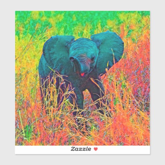 AnimalColor_Elephant_002 Aufkleber (Blatt)