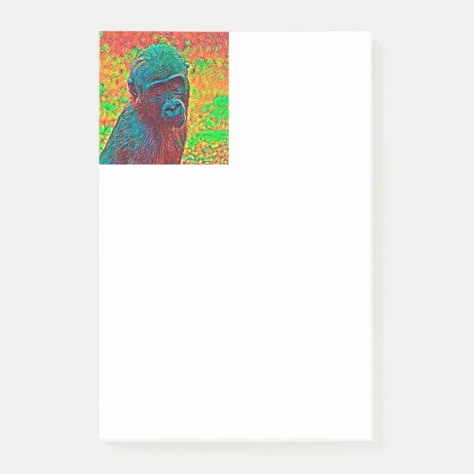 AnimalColor_Gorilla_001 Post-it Klebezettel (Vorderseite)