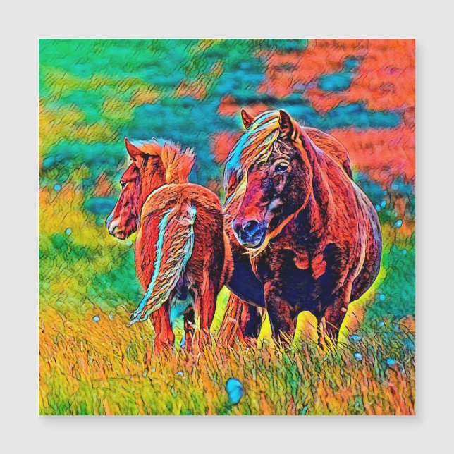 AnimalColor_Horse_018 Magnetkarte (Vorderseite)