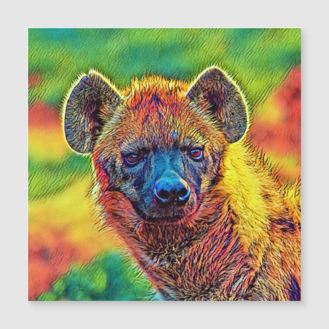 AnimalColor_Hyena_001 Magnetkarte (Vorderseite)