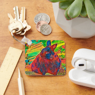 AnimalColor_Rabbit_001 Schlüsselanhänger