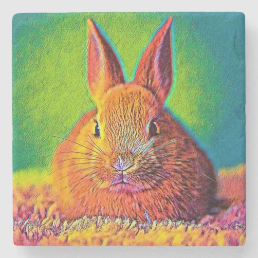 AnimalColor_Rabbit_07 Steinuntersetzer (Vorderseite)