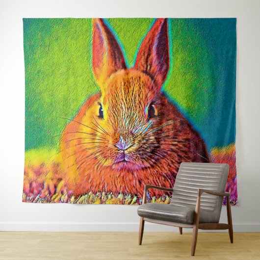 AnimalColor_Rabbit_07 Wandteppich (Beispiel (Horizontal))