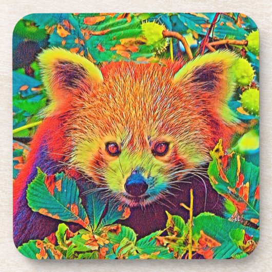 AnimalColor_RedPanda_001 Getränkeuntersetzer (Vorderseite)