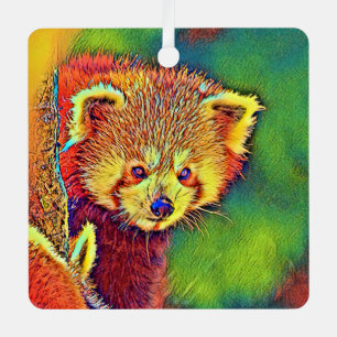 AnimalColor_RedPanda_016 Ornament Aus Metall