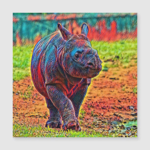 AnimalColor_Rhino_001 Magnetkarte