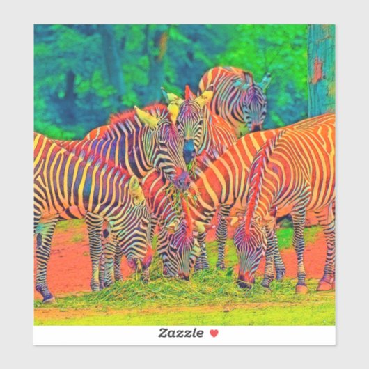 AnimalColor_Zebra_002 Aufkleber (Blatt)