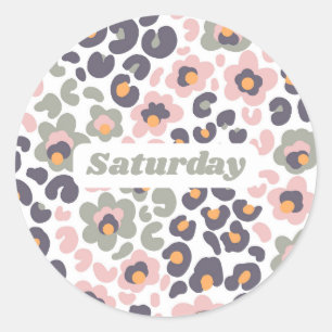 Animalier mit Blume Runder Aufkleber