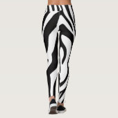 Animalier schwarz-weiß Zebra Stil Leggings (Rückseite)