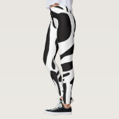 Animalier schwarz-weiß Zebra Stil Leggings (Links)
