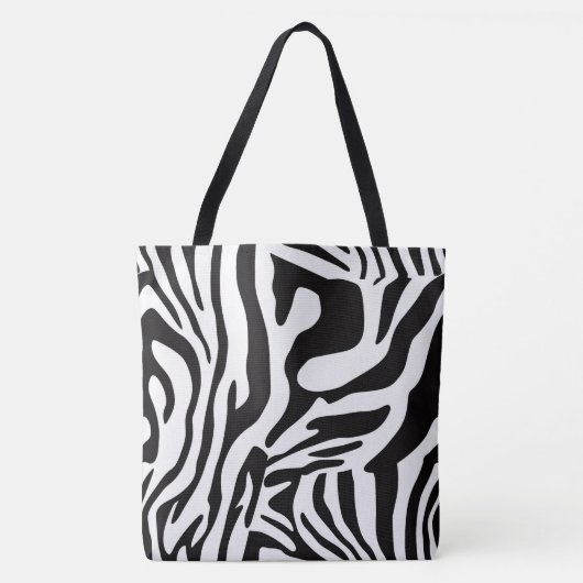 Animalier schwarz-weiß Zebra Stil Tasche (Vorderseite)