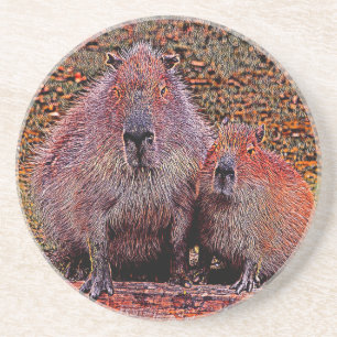 AnimalMix_Capybara_003 Getränkeuntersetzer