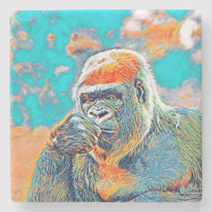 AnimalMix_Gorilla_001 Steinuntersetzer