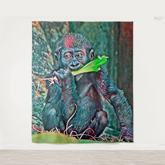 AnimalMix_Gorilla_005 Wandteppich (Vorderseite)