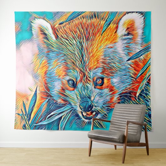 AnimalMix_RedPanda_001 Wandteppich (Beispiel (Horizontal))