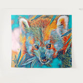 AnimalMix_RedPanda_001 Wandteppich (Vorderseite (Horizontal))