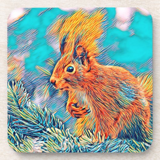 AnimalMix_Squirrel_001 Getränkeuntersetzer (Vorderseite)