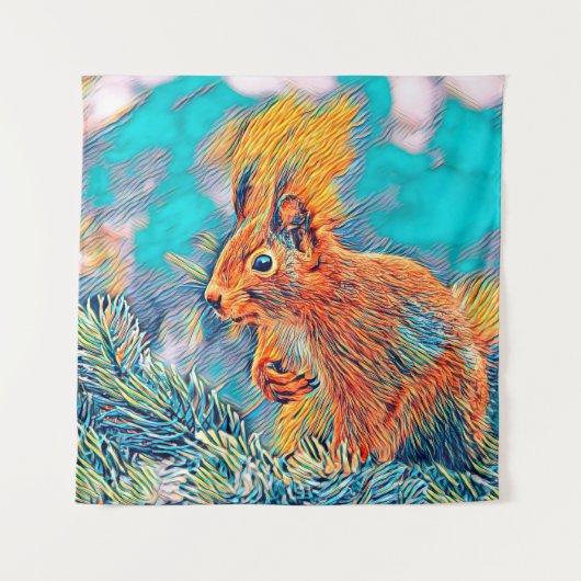 AnimalMix_Squirrel_001 Wandteppich (Vorderseite)