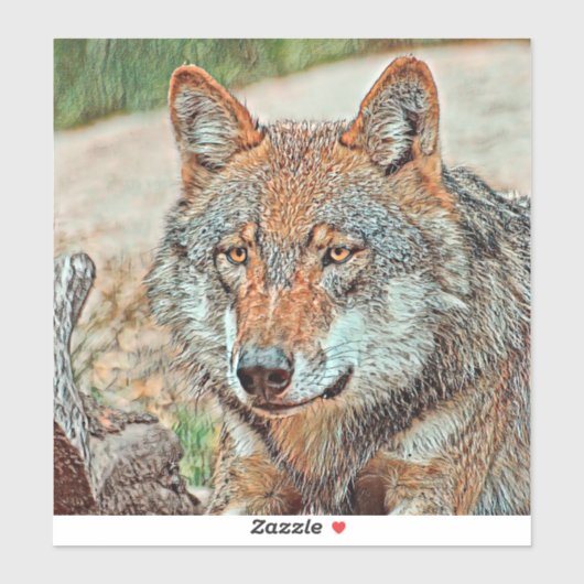 AnimalMix_Wolf_003 Aufkleber (Blatt)