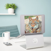 AnimalMix_Wolf_003 Aufkleber (Laptop auf Schreibtisch)