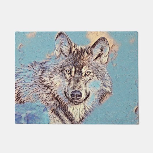 AnimalMix_Wolf_012 Fußmatte (Vorderseite)