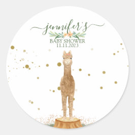 Animals Alpaca Family Favor Runder Aufkleber