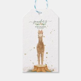 Animals Alpaca script baby shower birthday Geschenkanhänger