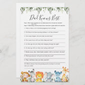 Animals Baby Shower Vater kennt das beste Spiel (Vorne/Hinten)