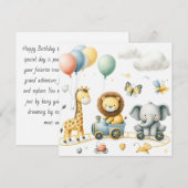 Animals birthday Personalize Custom card (Vorne/Hinten)