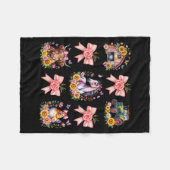 Animals Cow Chicken Horse Tractor Flower Farm Wome Fleecedecke (Vorderseite (Horizontal))