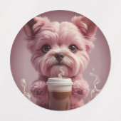 Animals drinking cute coffee etiketten (Design 2)