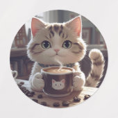 Animals drinking cute coffee etiketten (Design 1)