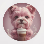 Animals drinking cute coffee etiketten (Design 2)