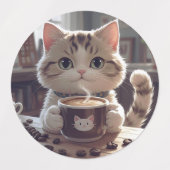 Animals drinking cute coffee etiketten (Design 1)