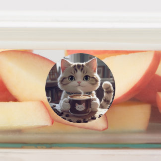 Animals drinking cute coffee etiketten