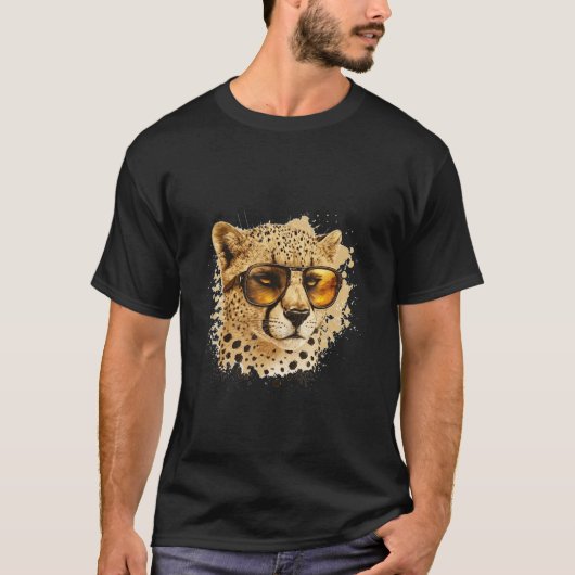 Animals Graphic  Cheetah Wearing Sunglasses 5 T-Shirt (Vorderseite)