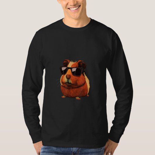 Animals Graphic Guinea Pig Wearing Sunglasses 3 T-Shirt (Vorderseite)