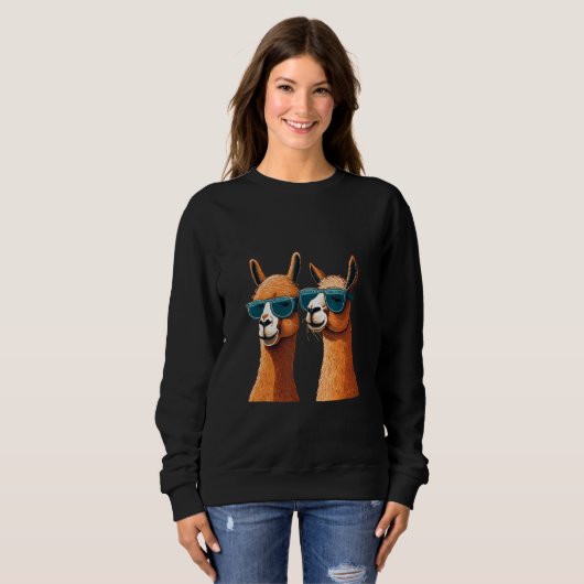 Animals Graphic Llama Wearing Sunglasses 3 Sweatshirt (Vorne ganz)