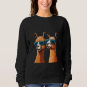 Animals Graphic Llama Wearing Sunglasses 3 Sweatshirt (Vorderseite)