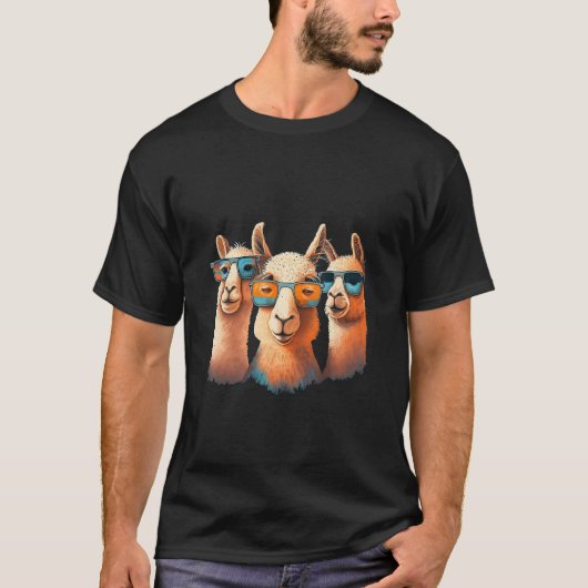 Animals Graphic  Llama Wearing Sunglasses 5 T-Shirt (Vorderseite)