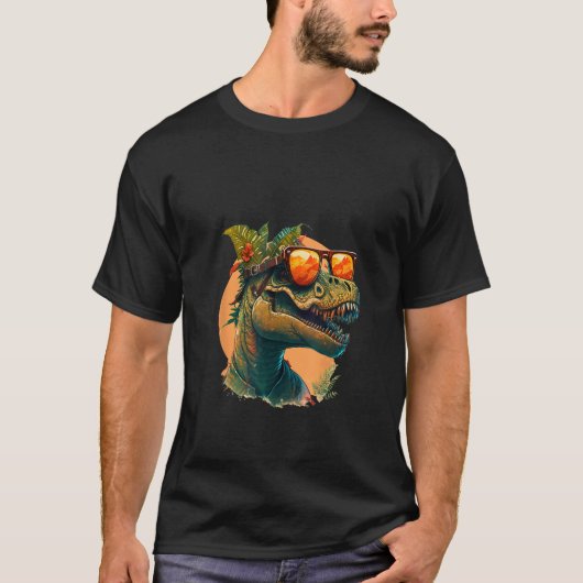Animals Graphic rex Dinosaur Wearing Sunglasses 5 T-Shirt (Vorderseite)