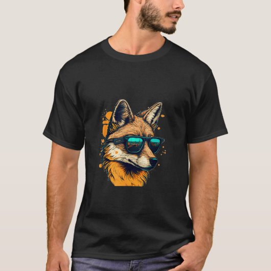 Animals Graphic  Wolf Wearing Sunglasses 1 T-Shirt (Vorderseite)