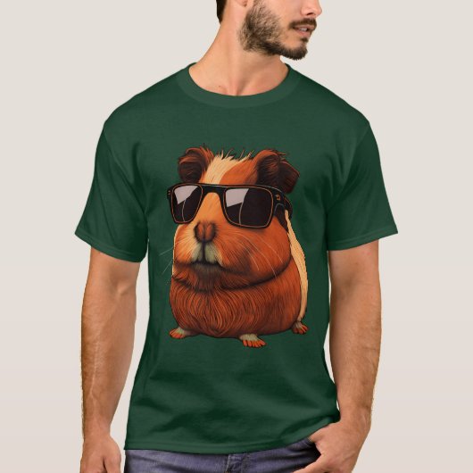 Animals Guinea Pig Wearing Sunglasses T-Shirt (Vorderseite)