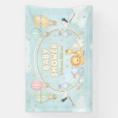 Animals Hot Air Balloons Clouds Cute Baby Shower Banner (Vertikal)